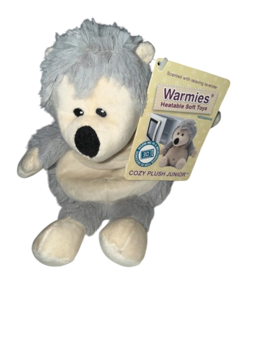 Warmies Heatable Plush Gray Hedgehog - Cozy Junior